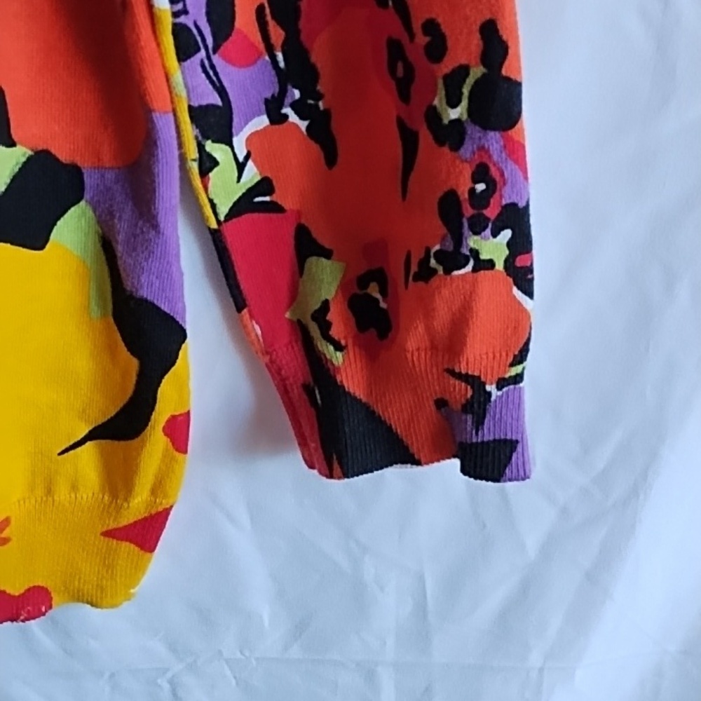 Spense multicolored floral button front sweater size M - Picture 4 of 5